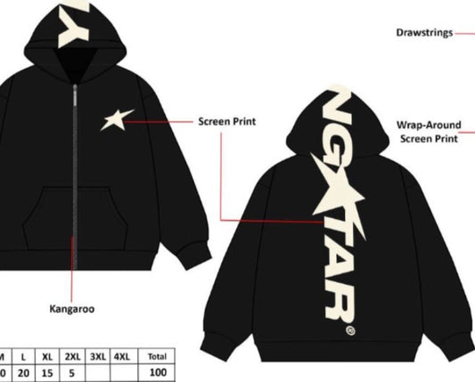 YNGSTAR ZIP HOODIE (solo no set) CREAM