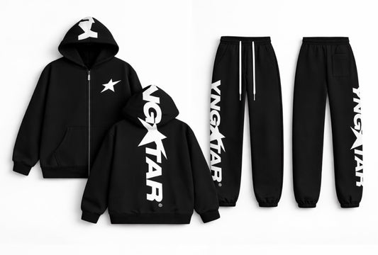 YNGSTAR ZIP HOODIE SET IN CREAM